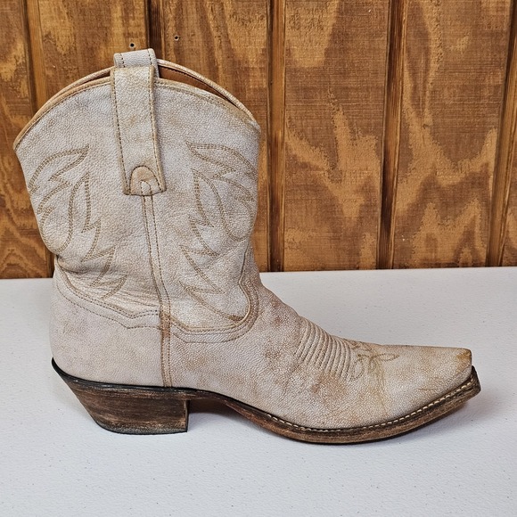 Dan Post Women's Standing Room Only Boots Sz 7 Distressed White Ankle DP4059 - Picture 5 of 10